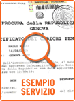 Esempio certificato dei carichi pendenti